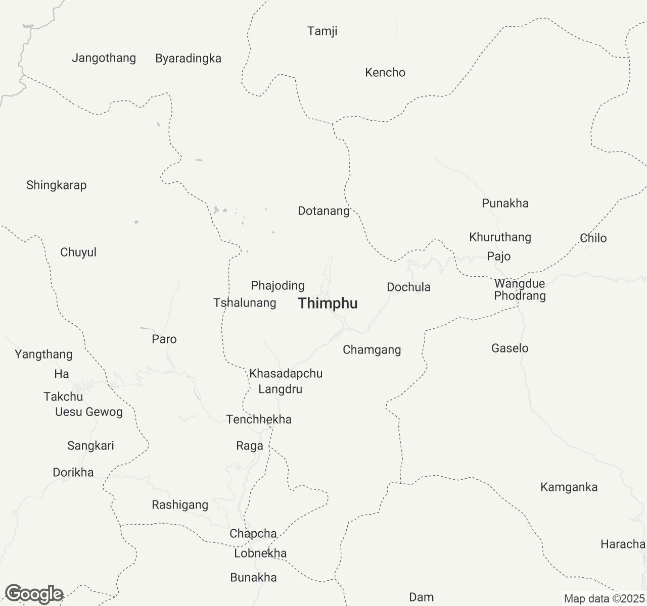 Map of Thimphu