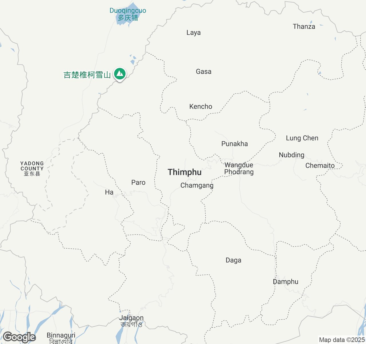 Map of Thimphu